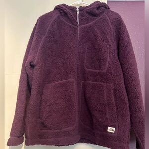 The North Face Ridge Fleece Full Zip Hoodie Size Large Wild Ginger‎ High Pile